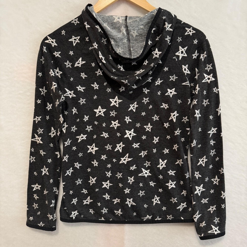 SO So Juicy Kids Youth Perfect Zip Up Hoodie Gray White Star Print Size 14 - Picture 2 of 8